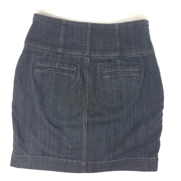 Y2K EXPRESS‎ JEANS Stretch DENIM HIGHWAIST SKIRT Size 8 Zip Buttonfly 17" length - Picture 2 of 11